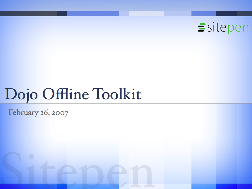 Thumbnail of beginning of Dojo Offline screencast for 02-20-2007
