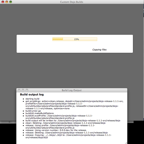 Running a build in the Dojo Toolbox