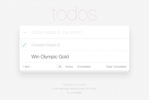 A screenshot of TodoMVC written in Dojo 2