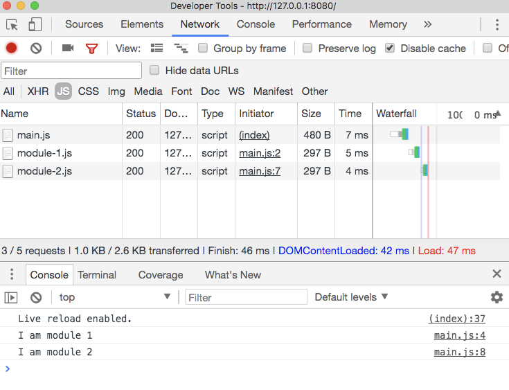 Module downloads though Chrome DevTools