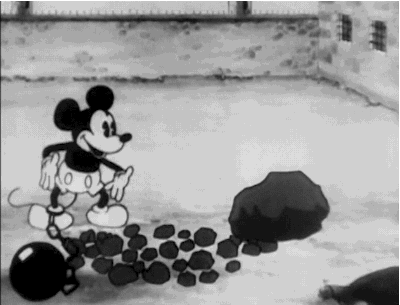 Mickey Mouse spits and it comes back to hit him